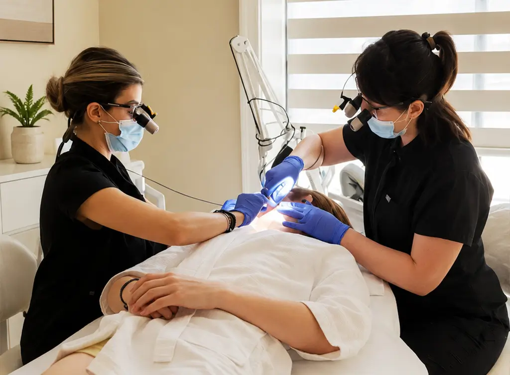 Licensed electrologist performing large volume transgender electrolysis permanent hair removal in Chicago